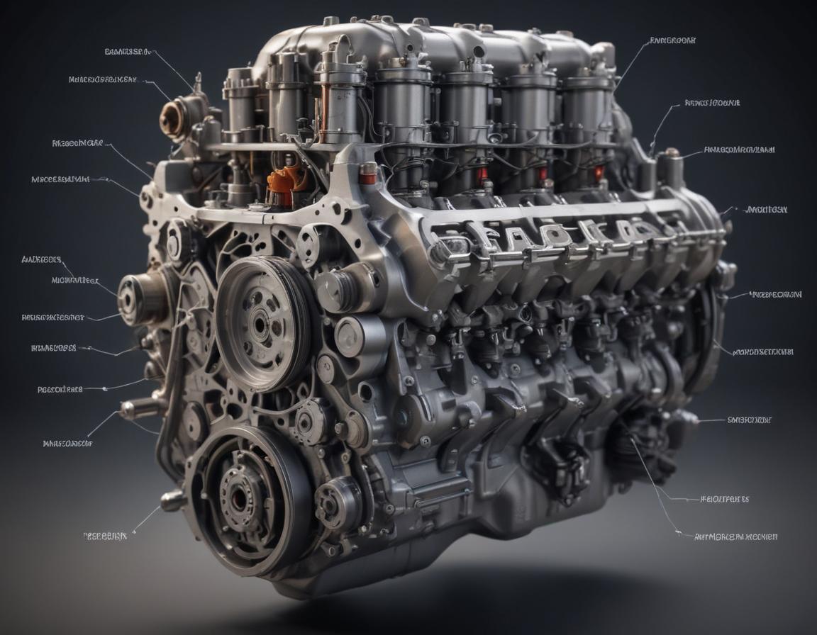 Detailed car engine cross-section highlighting combustion chambers