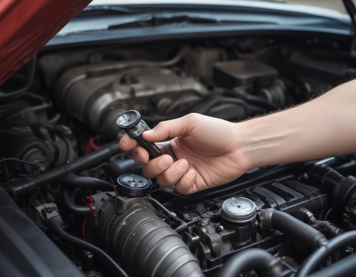 Mechanic replacing brake pads in a workshop